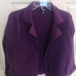Eileen Fisher Purple Wool Open Jacket Size PM
